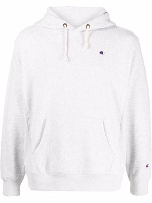 Champion logo-patch pullover hoodie - Grey
