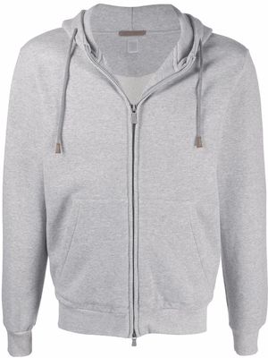 Eleventy zipped-up cotton hoodie - Grey