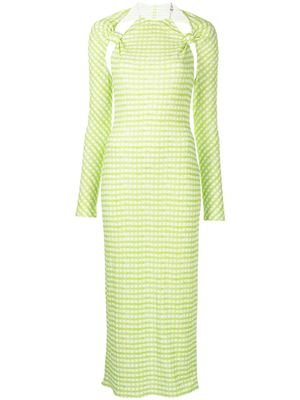 Jacquemus check-print fitted midi dress - Green