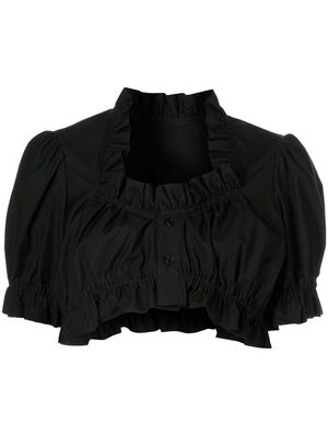 Comme Des Garçons Noir Kei Ninomiya gathered cropped blouse - Black
