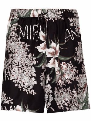AMIRI Hibiscus Tiki print shorts - Black