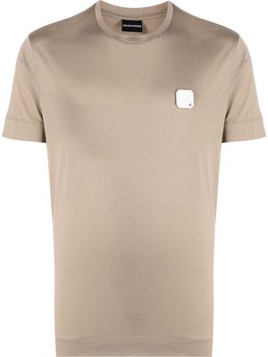 Emporio Armani logo brooch T-shirt - Grey