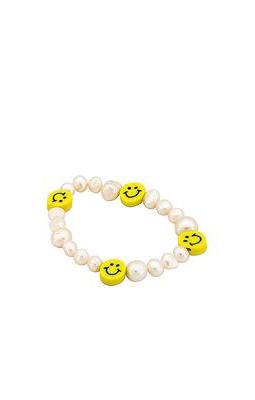 BRACHA Smiley Face Bracelet in White.