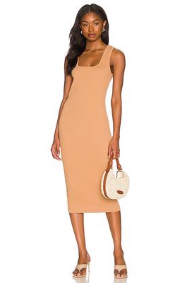 Enza Costa Puckered Knit Dress in Nude