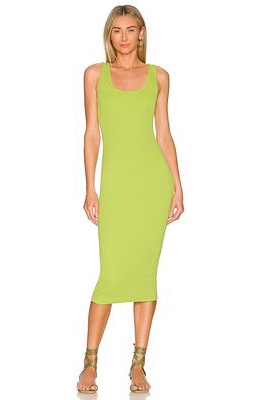 Enza Costa Puckered Knit Dress in Green