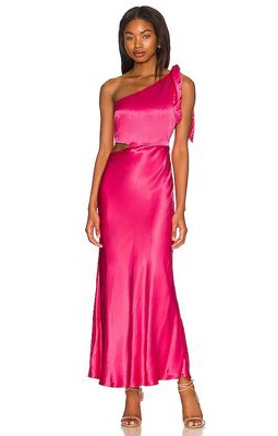 Bardot Audrey One Shoulder Top in Fuchsia