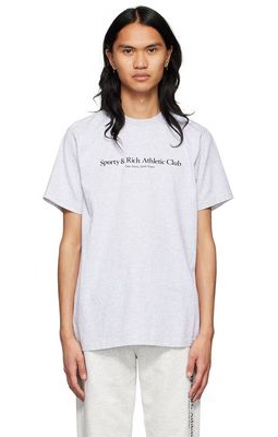 Sporty & Rich Grey Cotton T-Shirt