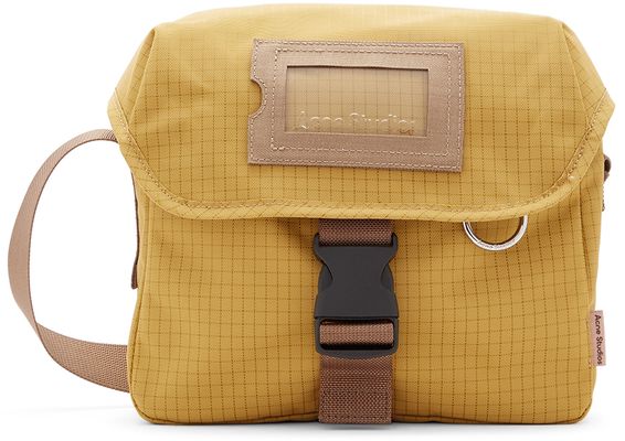 Acne Studios Yellow Nylon Messenger Bag