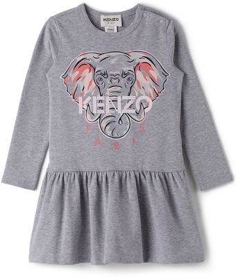 Kenzo Kids Grey Elephant Dress