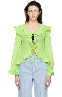 Rokh Green Polyester Blouse