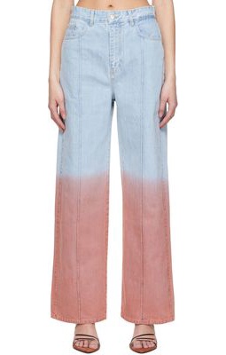 Rokh Blue & Pink Faded Jeans