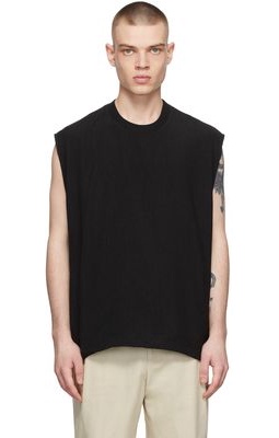 Solid Homme Black Polyester T-Shirt