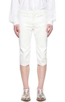 Comme des Garçons Homme Plus White Faux-Leather Trousers