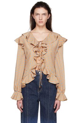 Rokh Brown Polyester Blouse