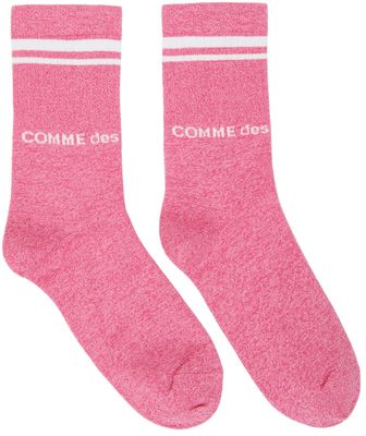 Comme des Garçons Homme Plus Pink Logo Socks
