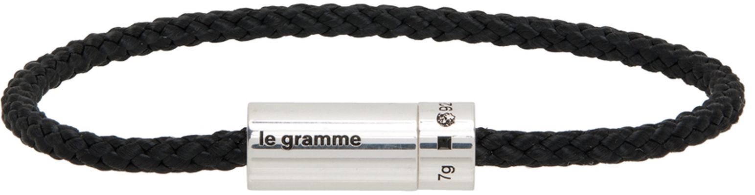 Le Gramme Black & Silver 'Le 5 Grammes' Nato Bracelet