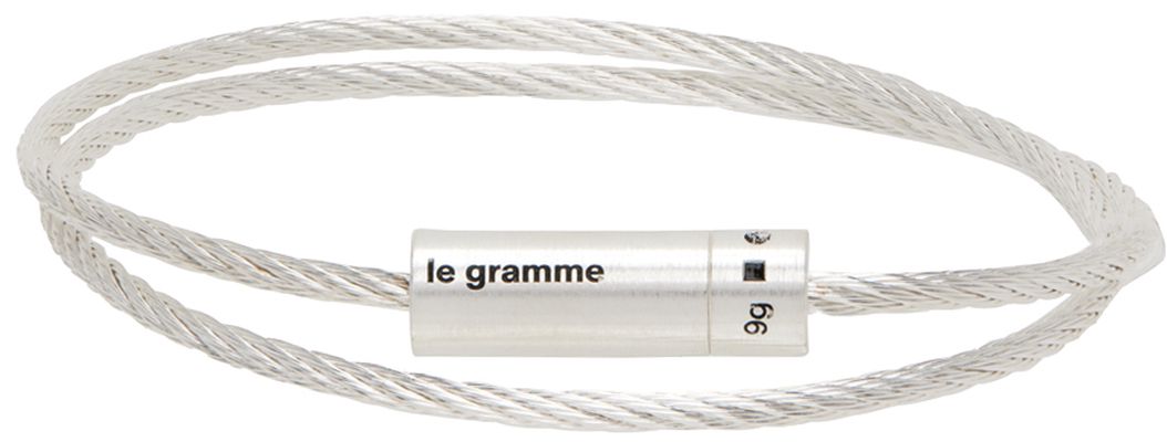 Le Gramme Silver 'Le 9 Grammes' Double Wrap Bracelet