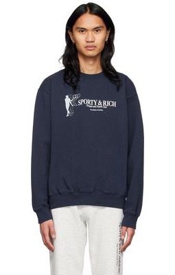 Sporty & Rich Navy Cotton Sweatshirt