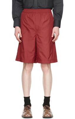 Situationist Red Polyester Shorts