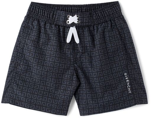 Givenchy Kids Black & Navy Logo Swim Shorts