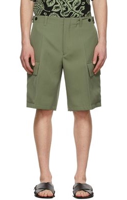 Jil Sander Green Wool Shorts