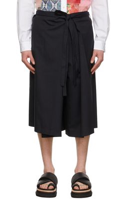 Junya Watanabe Navy Wool & Polyester Shorts