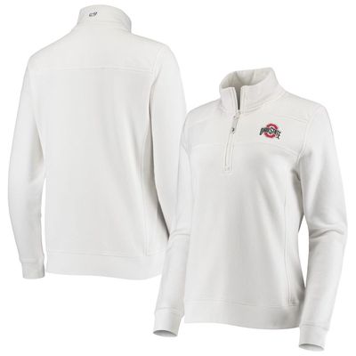 Women's Vineyard Vines White Ohio State Buckeyes Shep Shirt 2.0 Quarter-Zip Jacket