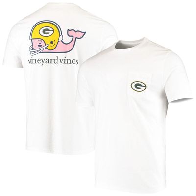 Men's Vineyard Vines White Green Bay Packers Big & Tall Helmet T-Shirt