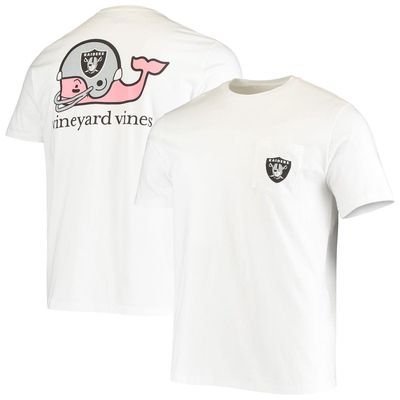 Men's Vineyard Vines White Las Vegas Raiders Team Whale Helmet T-Shirt