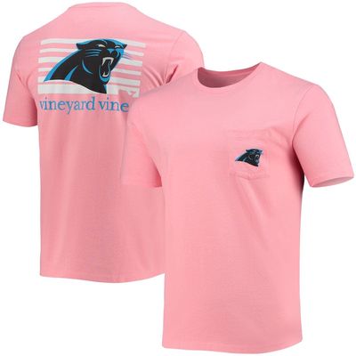 Men's Vineyard Vines Pink Carolina Panthers Block Pocket T-Shirt