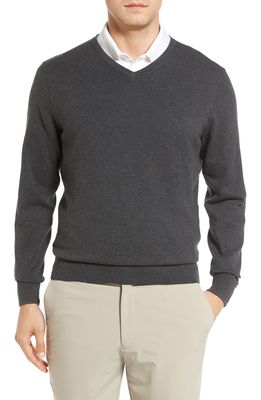 Cutter & Buck Lakemont V-Neck Sweater in Charcoal Heather