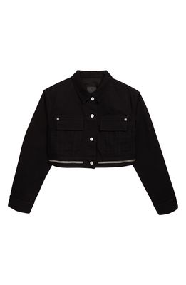 Givenchy Women's 4G Zip Crop Denim Jacket in 001-Black