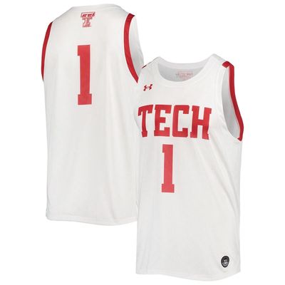 Men's Under Armour #1 White Texas Tech Red Raiders Alternate Replica Basketball Jersey