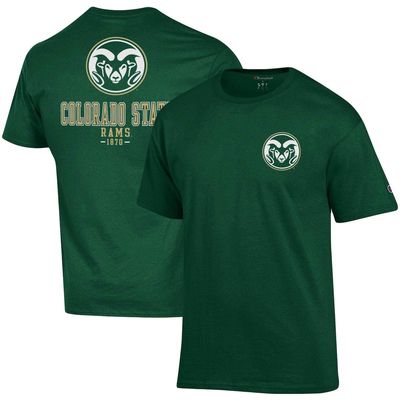 Men's Champion Green Colorado State Rams Stack 2-Hit T-Shirt