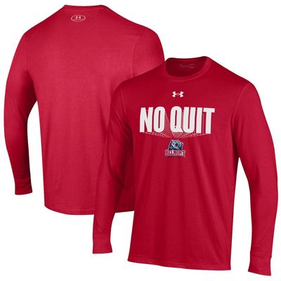 Men's Under Armour Red Belmont Bruins Shooter Performance Long Sleeve T-Shirt