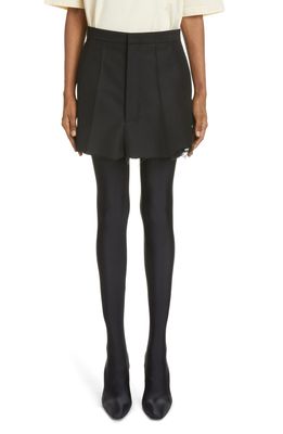 Balenciaga Cut Up Raw Hem Cotton & Wool Blend Miniskirt in Black