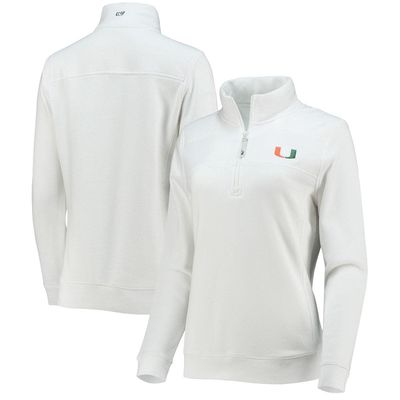 Women's Vineyard Vines White Miami Hurricanes Shep Shirt 2.0 Quarter-Zip Jacket