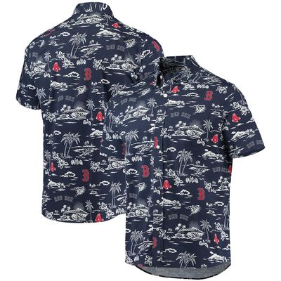 Men's Reyn Spooner Navy Boston Red Sox Kekai Performance Button-Up Shirt