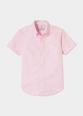 Boy's Owen Short-Sleeve Shirt in Solid Oxford, Size 2-14