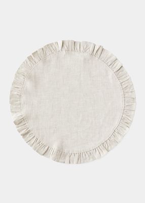 Round Ruffle Placemat, Flax