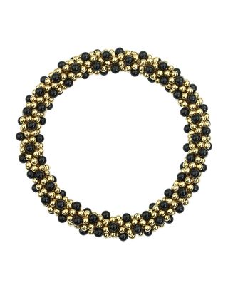 14k Gold and Black Onyx Bead Bracelet
