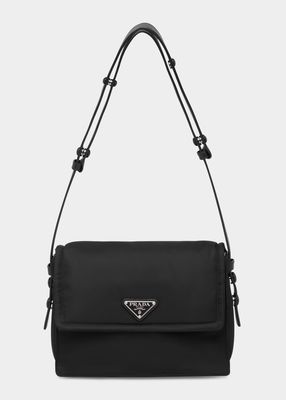 Tessuto Re-Nylon Flap Shoulder Bag