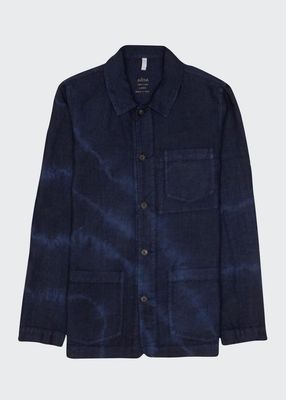 Men's Tie-Dye Linen Work Jacket