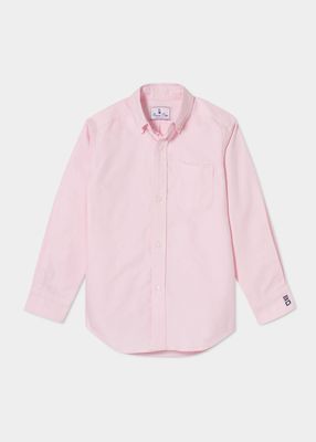 Boy's Owen Long-Sleeve Shirt in Solid Oxford, Size 2-14