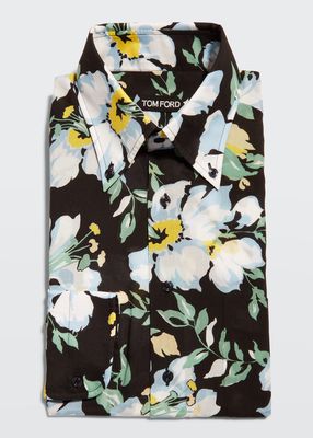 Men's Floral-Print Dress Shirt