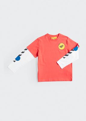 Boy's Logo Striped T-Shirt, Size 4-12