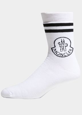 Men's Striped Logo Socks