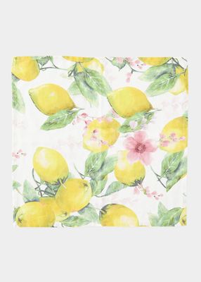 Watercolor Lemon Linen Napkin