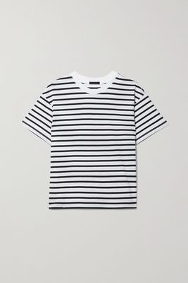 ATM Anthony Thomas Melillo - Boy Striped Cotton-jersey T-shirt - White