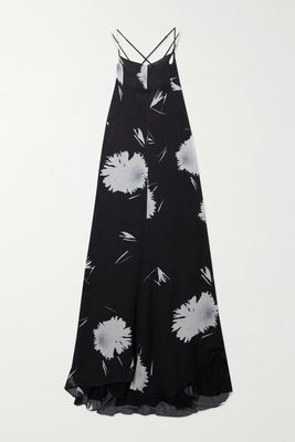 ioannes - Franka Floral-print Chiffon Maxi Dress - Black